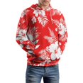thumbnail image 5 of Red with White Hibiscus Hawaiian Flower Pattern (2) (2)-2 3d Sweatshirts Hoodie Fashion Casual Personality Men's Women Street Hoodie Pullovers Long Sleeve Comfortable Top, 5 of 6