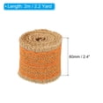 thumbnail image 2 of Unique Bargains 2.4' Wide 2.2 Yards Burlap Ribbon Lace Roll Wrapping Fabric Crafts Roll Orange 2 Pack, 2 of 6