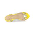 thumbnail image 5 of BLISSFUL STEP Women's Flower Rhinestone Slingback Clear Mid Heel Slip On Sandals Yellow 8, 5 of 8