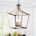 thumbnail image 2 of Warehouse of Tiffany Sunsus Oil Brushed Silver 3-light Lantern Pendant, 2 of 4