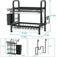thumbnail image 7 of NIFFGAFF Dish Drainer Black, 2-Tier Dish Drainer Stainless Steel Dish Drainer with Utensil Holder and Drip Tray (20.9*9.3*15.4in), 7 of 7