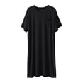 thumbnail image 6 of OVAFBAU Mens Robes Bathrobes Casual Summer Short Sleeve Crew Neck Thin Pocket Robe Sleepwear, 6 of 9