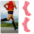 thumbnail image 2 of Unique Bargains 1 Pairs Full Finger Five Toe Socks Unisex Non Slip Daily Fit Finger Socks Pink, 2 of 7