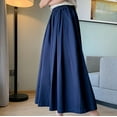 thumbnail image 6 of HAiming Women's Wide Leg Capri Pant Dress Elastic Waisted Casual Pleated Loose Lounge Palazzo Trousers with Pocket, 6 of 7