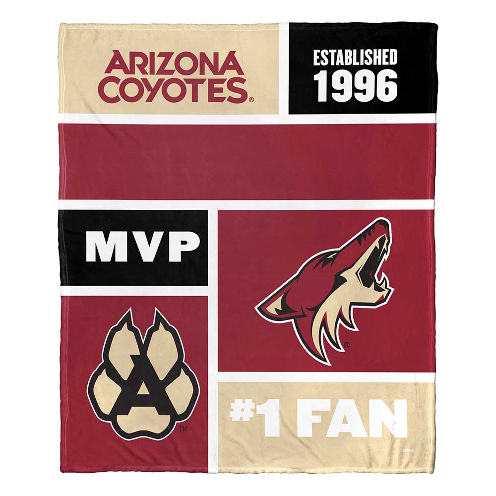 Arizona Coyotes NHL Colorblock Personalized Silk Touch Throw Blanket, 50" X 60"