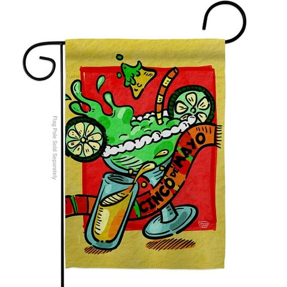 Margarita of Mayo Summertime Cinco de 13 x 18.5 in. Double-Sided Decorative Vertical Garden Flags for House Decoration Banner Yard Gift