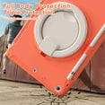 thumbnail image 5 of Dteck Kids Case for iPad 10.2 (2021/2020/2019) Rugged Kickstand Shockproof Heavy Duty Hybrid Three Layer Armor Protective Case for iPad 9th 2021/ 8th 2020/iPad 7th 2019, orange, 5 of 8