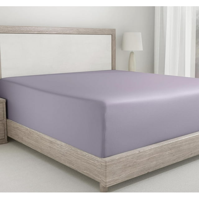 King Size Fitted Sheet Cotton Thread Count Sateen Deep Pockets Durable Fitted Sheet Only (King )