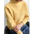 thumbnail image 1 of Chic Comfort: Women's Classic Cardigan Stand Collar Pullover Sweater – Ribbed Knit with Spandex Yarns for Effortless Style this Fall/Winter Solid Color Yellow, 1 of 3