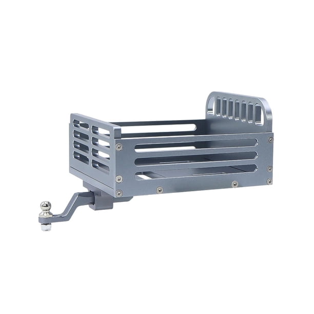 Cubo trasero desmontable de Metal, remolque de carro resistente a escala 1:24 con enganche, piezas de repuesto DIY para vehículos para Fcx24, camiones Gris