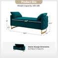 thumbnail image 2 of Upholstered Flip-Top Storage Bench Button Tufted with Pillows Golden Base for Home Bedroom Teal, 2 of 7