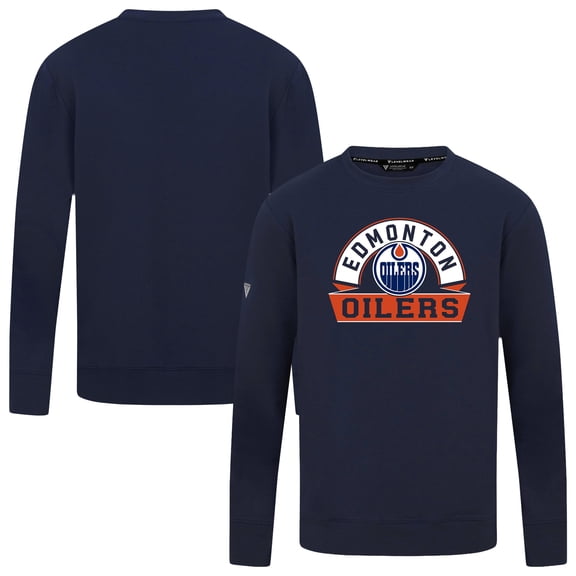 Men's Levelwear Navy Edmonton Oilers Mandate Banner Arch Pullover