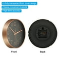 thumbnail image 4 of Reloj de pared Uxcell de 8" a batería, silencioso, sin tictac, reloj redondo, negro y dorado, 4 of 6