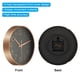 thumbnail image 4 of Reloj de pared Uxcell de 8" a batería, silencioso, sin tictac, reloj redondo, negro y dorado, 4 of 6