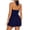 Dark Blue, variant on Women's Halter Neck Jumpsuit Tie Detail Elastic Waist Summer Romper Hot Pink XXL