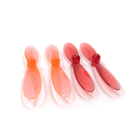 HobbyFlip Transparent Clear Orange and Red Propeller Blades Props Rotor Set 55mm Compatible with Cheerson CX-30w