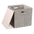 thumbnail image 2 of Posprica Contenedores de almacenamiento plegables 3 veces más gruesos, cajas de cubos de almacenamiento plegables de 13 × 13, cajón de tela para armario, estante, estantería, 2 of 5