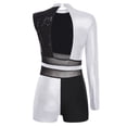 thumbnail image 3 of iiniim Women Jazz Glittery Sequin Gymnastics Unitard Ballet Dance Leotards Dancewear Silver XXL, 3 of 6