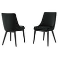 thumbnail image 1 of Side Dining Chair, Set of 2, Black, Velvet, Modern Contemporary, Kitchen Room Cafe Bistro Restaurant Hospitality, 1 of 10