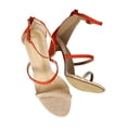 thumbnail image 4 of Women Faux Suede Colorblock Triple Straps Open Toe Stiletto Heel Sandal 18424, 4 of 6