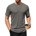 thumbnail image 4 of AHTJRT Mens Summer Casual Ribbed T Shirts Short Sleeve Round Neck Pullover Athletic Tops Tees Dark Gray 2XL, 4 of 7