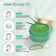 BREYLEE Natural Aloe Vera Eye Mask, 30 Pairs, Anti-Wrinkle Face Care for Dark Circles and Puffiness