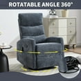 thumbnail image 3 of Manual Recliner for Living Room, Holaki Fabric Rocker Recliner with Massage and Heat, Adjustable Modern 360° Swivel Rocker Recliner Chair for Adults, Single Recliner Chair for Bedroom Nursery, Blue, 3 of 6