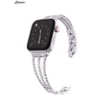 thumbnail image 3 of Spencer Stainless Steel Bling Replacement Bands Rhinestone Strap Wristband Compatible Apple Watch iWatch Bands for Series 7 6 5 4 3 2 1 42mm/44mm "Silver", 3 of 7