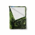 thumbnail image 2 of Farmland Soft Flannel Fleece Throw Blanket, Backyard Area Shadow Under Pine Trees Featured Rustic Fence Outdoor Photography, Cozy Plush for Indoor and Outdoor Use, 50" x 60", Green, by Ambesonne, 2 of 6