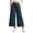 #05 Navy 【Mix, Match & Rotate: Stock Up on Daily Colors】, variant on Women's Wide Leg Cropped Pants, High Waisted Loose Pants with Elastic Waist, Side Slit & Pockets, Beach Vacation Summer Wear | VerBelle,Black L
