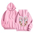 thumbnail image 4 of felwors Oversized Angel Wings Graphic Hoodie for Teens & Young Adults - Trendy Y2K Preppy Long Sleeve Sweatshirt with Heart & Rose Accents & Pockets(Pink, M), 4 of 5