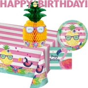 Creative Converting Multicolor Pineapple Birthday Party Kit, 27 Count
