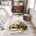 thumbnail image 4 of Spring Floral 2'x6' Runner Rugs for Hallway Kitchen Bedside Non Slip, Yellow Roses Flowers Leaves Farmhouse Wooden Entryway Rug Runners with Rubber Backing, Long Carpet Runner for Laundry Room, 4 of 8