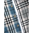 thumbnail image 4 of Zaful Classic Plaid Shirt for Men Plaid Print Flannel Shirt Blue XL, 4 of 7