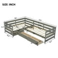 thumbnail image 2 of Harper & Bright Designs Twin Size L-Shaped Platform Bed, WoodPlatform Bed Frame with 3 Storage Drawers and Guardrail for Boys Girls, Gray, 2 of 13