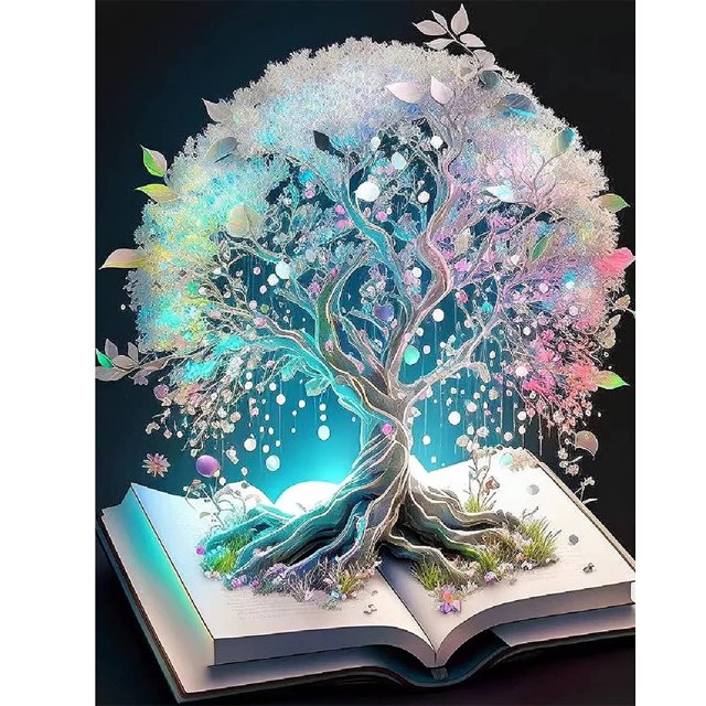 Pintura de diamante 5D DIY Kit de árbol de taladro redondo completo Arte Decoración del hogar (LP179) Hugtrwg Para estrenar