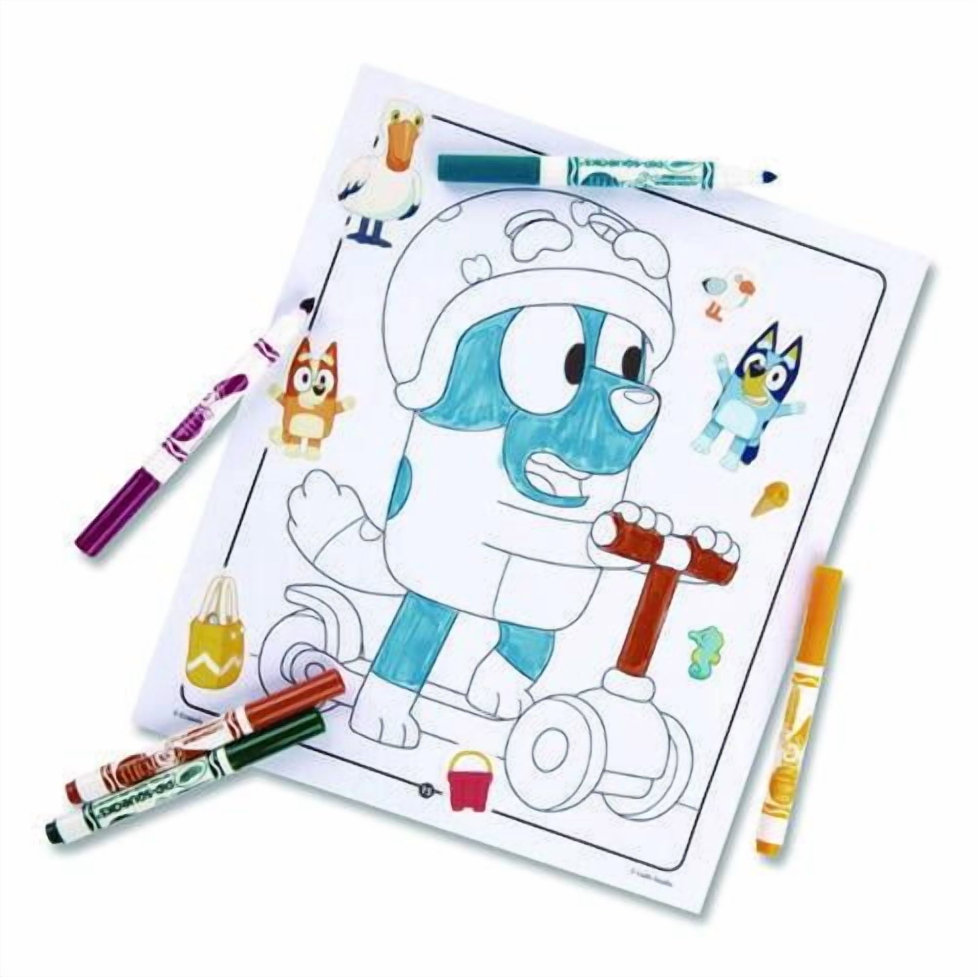 Bluey Color and Sticker Activity Set, Includes Five Markers, Ages 3 and Up, 32 Pages | Bundle of 5