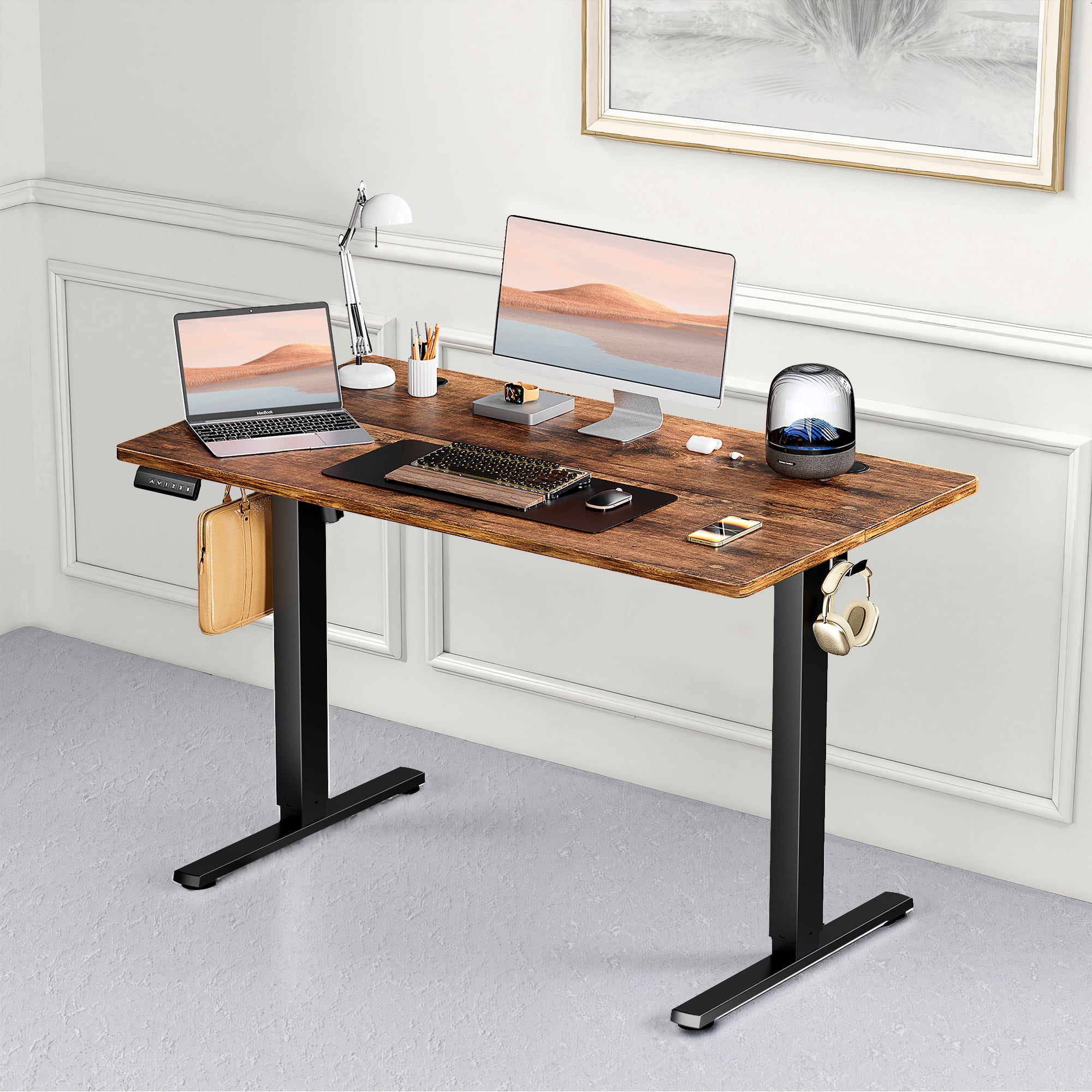 MAYEERTY 48" × 24" Lifting Computer Table Height Adjustable Standing Desk for Home Office