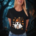 thumbnail image 4 of TOWED22 Womens Halloween Shirts Tshirts Spooky Season Ghost Vintage Graphic Tees Funny Crewneck Short Sleeve Tops(Black,M), 4 of 8