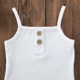 thumbnail image 6 of Douhoow 2PCS Summer Baby Girls Clothes Set Solid Knitted Suspender Jumpsuit + Shorts, 6 of 7