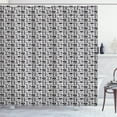 thumbnail image 1 of Ambesonne Folk Art Shower Curtain, Scandinavian Nature Heart, 69"Wx75"L, Charcoal Grey White, 1 of 3