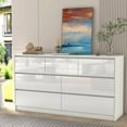 thumbnail image 6 of White Malm Dresser for Bedroom, 55 Inch Long Dresser High Gloss Dresser with 7 Drawers, Modern Large Wood Chest of Drawer Handle Free, Dresser for Kids Bedroom, Living Room, Entryway, Hallway, White, 6 of 7