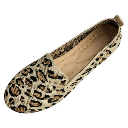 QYZEU Orthopedic Shoes for Women Womens Flip Flop Sandals Ladies Colour Blocking Round Head Printing Shallow Mouth Flat Bottom Casual Comfortable Big Shoes Brown 37