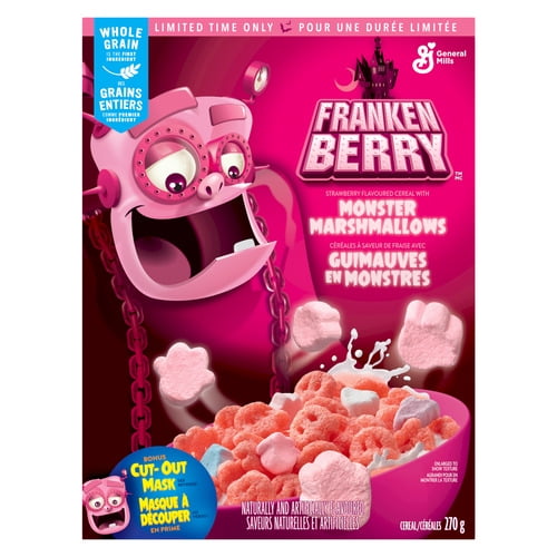 General Mills Frankenberry Strawberry Flavoured Cereal with Monster Marshmallows, 270 Grams