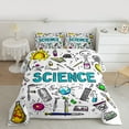 thumbnail image 2 of Manfei Kids Chemistry Bedding Comforter Set, White Black Graffiti Twin Comforter Sets, Cartoon Science Theme Reversible Bedding Set, Microfiber Bedroom Decor, 2-Piece, 2 of 8
