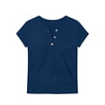 thumbnail image 6 of Babysbule Women's V Neck Button Placket Short Sleeve Henley T Shirt, Casual Loose Fit Top for Daily All Season Wear, 6 of 6