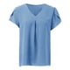 thumbnail image 5 of 2025 Top túnica de manga corta con cuello en V de gasa para mujer, ideal para leggings - Mezcla ligera de rayón, tallas S-XXL, 5 of 6
