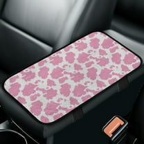 Yuyamidu Pink Cow Print Car Arm Rest Cover Pad Soft Auto Center Console Armrest Pad for Most Cars, Trucks, and SUVs Interior Decor Accessories Warm Car Console Covers