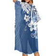 thumbnail image 4 of HELLHERO Polyester Bathing Suit Cover Up for Beach Kimono Free Size Long Kimono Swimsuit Cover Up Blue Floral, 4 of 6