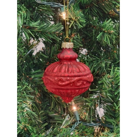 Red Round Christmas Glass Ornament F07M7-20-LH76-24108
